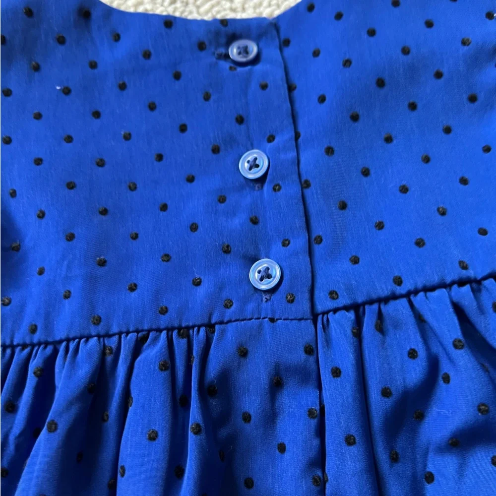 Gymboree Royal Blue Baby Girl Christmas Dress With Black Sweater Size 6-12 Month